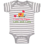 Baby Clothes I Love My Papaw Lots and Lots Baby Bodysuits Boy & Girl Cotton