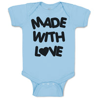 Baby Clothes Made with Love with Silhouette Heart Baby Bodysuits Cotton