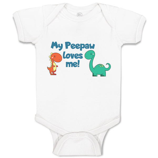 Baby Clothes My Peepaw Loves Me Brontosaurus and Stegosaurus Baby Bodysuits