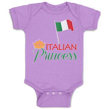 Baby Clothes Italian Princess with National Flag and Prince Crown Baby Bodysuits