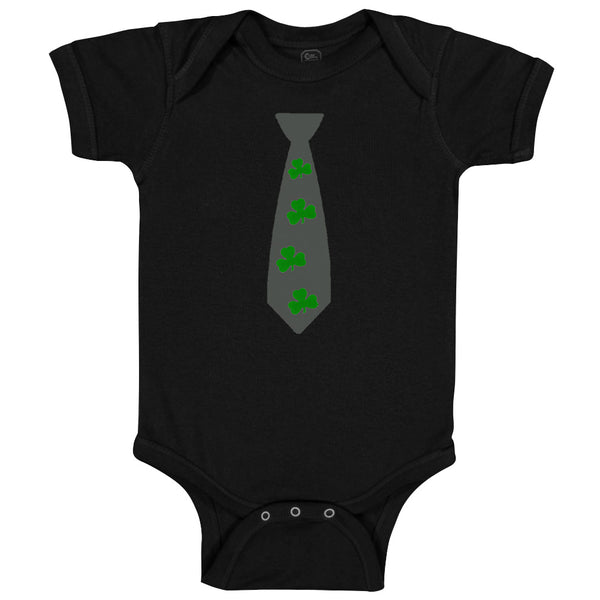 Baby Clothes Tie with 4 Green Shamrocks St Patrick's Baby Bodysuits Cotton