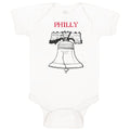 Baby Clothes Liberty Bell with Red Text Philly Philadelphia Baby Bodysuits