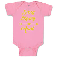 Baby Clothes Sassy like My Aunt with Golden Heart and Arrow Pattern Cotton