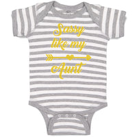 Baby Clothes Sassy like My Aunt with Golden Heart and Arrow Pattern Cotton