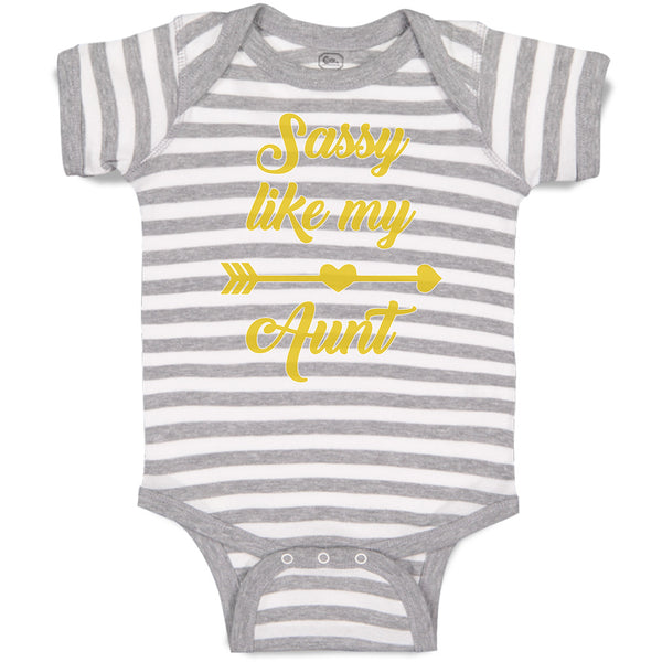 Baby Clothes Sassy like My Aunt with Golden Heart and Arrow Pattern Cotton