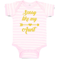 Baby Clothes Sassy like My Aunt with Golden Heart and Arrow Pattern Cotton