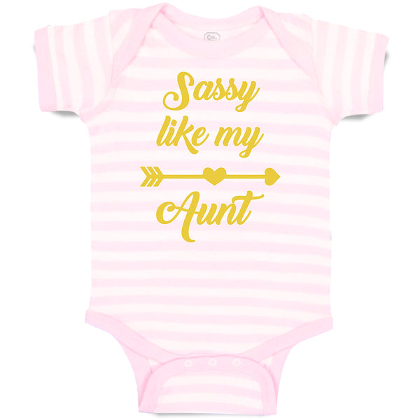 Baby Clothes Sassy like My Aunt with Golden Heart and Arrow Pattern Cotton