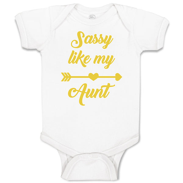 Baby Clothes Sassy like My Aunt with Golden Heart and Arrow Pattern Cotton