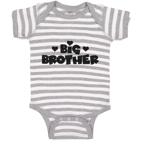 Baby Clothes Big Brother with Cute Little Hearts Baby Bodysuits Cotton