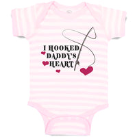 Baby Clothes I Hooked Daddy's Heart Baby Bodysuits Boy & Girl Cotton