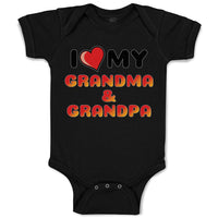 Baby Clothes I Love My Grandma & Grandpa Baby Bodysuits Boy & Girl Cotton