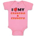 Baby Clothes I Love My Grandma & Grandpa Baby Bodysuits Boy & Girl Cotton