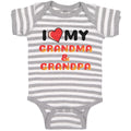 Baby Clothes I Love My Grandma & Grandpa Baby Bodysuits Boy & Girl Cotton