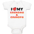 Baby Clothes I Love My Grandma & Grandpa Baby Bodysuits Boy & Girl Cotton