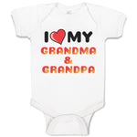Baby Clothes I Love My Grandma & Grandpa Baby Bodysuits Boy & Girl Cotton