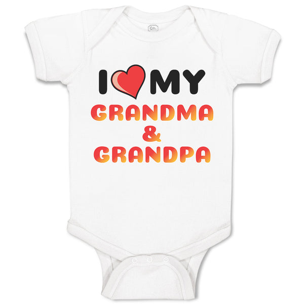 Baby Clothes I Love My Grandma & Grandpa Baby Bodysuits Boy & Girl Cotton