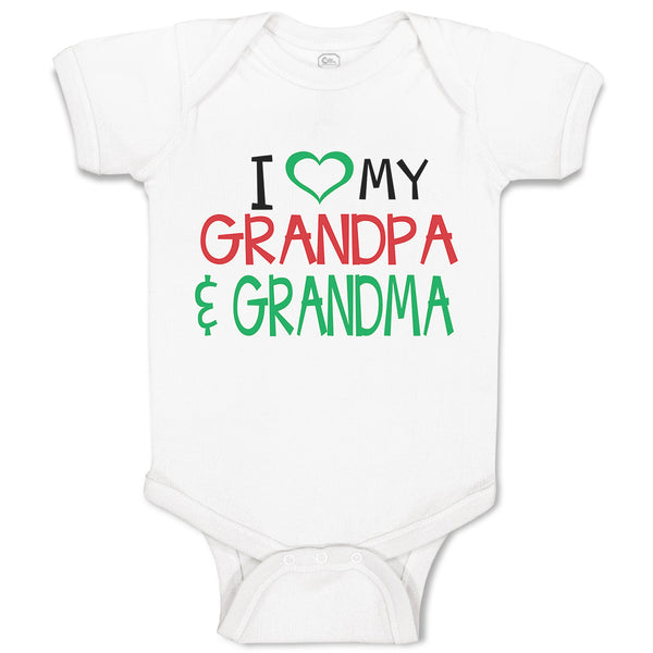 Baby Clothes I Love My Grandpa & Grandma Baby Bodysuits Boy & Girl Cotton