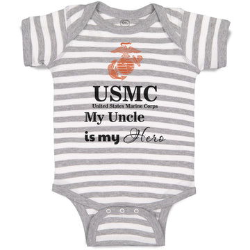 Baby Clothes Usmc My Uncle Is My Hero Baby Bodysuits Boy & Girl Cotton