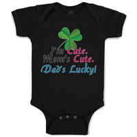 Baby Clothes I'M Cute Mom's Cute. Dad's Lucky! Baby Bodysuits Boy & Girl Cotton