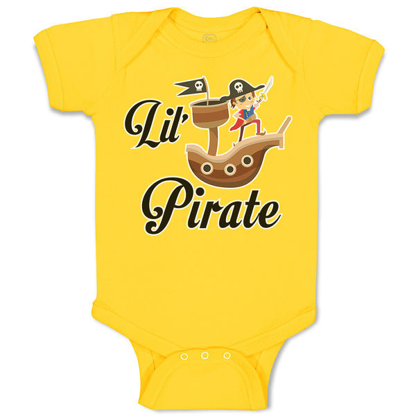 Baby Clothes Wooden Ship and Pirate in Search of Treasure Chests Baby Bodysuits