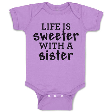 Baby Clothes Life Is Sweeter with A Sister Baby Bodysuits Boy & Girl Cotton