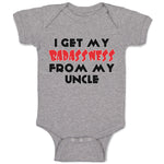 Baby Clothes I Get My Badassness from My Uncle Baby Bodysuits Boy & Girl Cotton