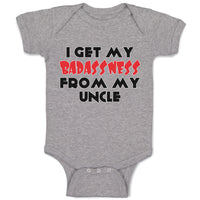 Baby Clothes I Get My Badassness from My Uncle Baby Bodysuits Boy & Girl Cotton