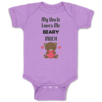 Baby Clothes My Uncle Loves Me Beary Much Baby Bodysuits Boy & Girl Cotton