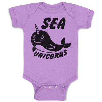 Baby Clothes Sea Unicorns Baby Bodysuits Boy & Girl Newborn Clothes Cotton