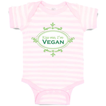 Baby Clothes Kiss Me I'M Vegan Funny Humor Baby Bodysuits Boy & Girl Cotton