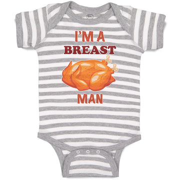 Baby Clothes I'M A Breast Man Funny Humor Baby Bodysuits Boy & Girl Cotton