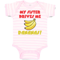 Baby Clothes My Sister Drives Me Bananas! Baby Bodysuits Boy & Girl Cotton