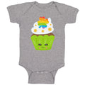 Baby Clothes St Paddy's Cupcake Rainbow Clover Eyes Food and Beverages Cotton