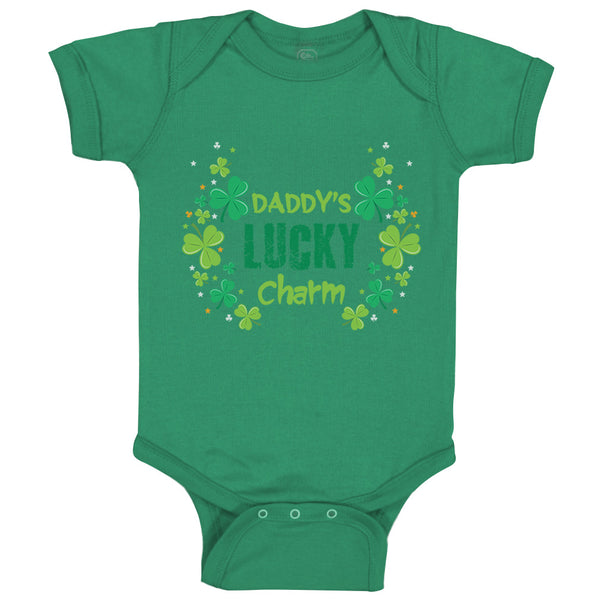 Baby Clothes Daddy's Lucky Charm St Patrick's Clover Dad Father's Day Cotton