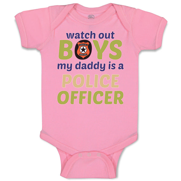 Baby Clothes Watch out Boys Daddy Is Police Officer Dad Father's Day B Cotton