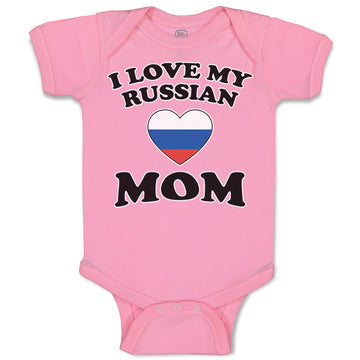 Baby Clothes I Love My Russian Mom Mothers Baby Bodysuits Boy & Girl Cotton