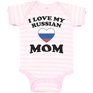 Baby Clothes I Love My Russian Mom Mothers Baby Bodysuits Boy & Girl Cotton