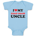 Baby Clothes I Love My Coast Guard Uncle Baby Bodysuits Boy & Girl Cotton