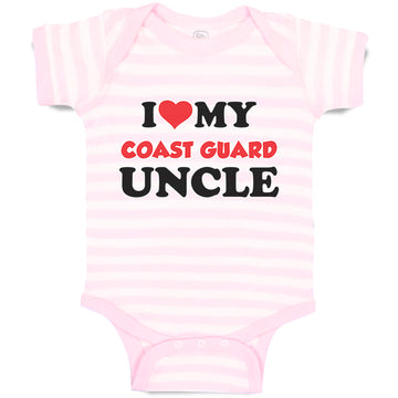 Baby Clothes I Love My Coast Guard Uncle Baby Bodysuits Boy & Girl Cotton