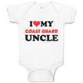 Baby Clothes I Love My Coast Guard Uncle Baby Bodysuits Boy & Girl Cotton