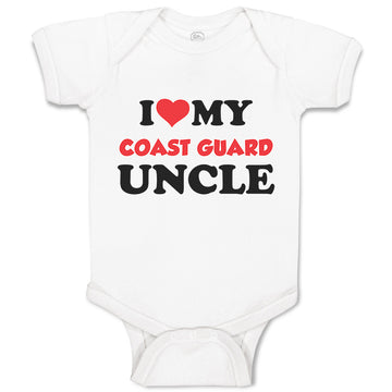 Baby Clothes I Love My Coast Guard Uncle Baby Bodysuits Boy & Girl Cotton