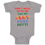 Baby Clothes Don'T Mess with Me 'Cuz My Aunt Kicks Butt! Baby Bodysuits Cotton