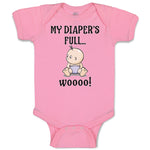 Baby Clothes My Diaper's Full Woooo! Baby Bodysuits Boy & Girl Cotton