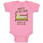 Baby Clothes Party at My Crib 2.00 A.M B.Y.O.B Baby Bodysuits Boy & Girl Cotton