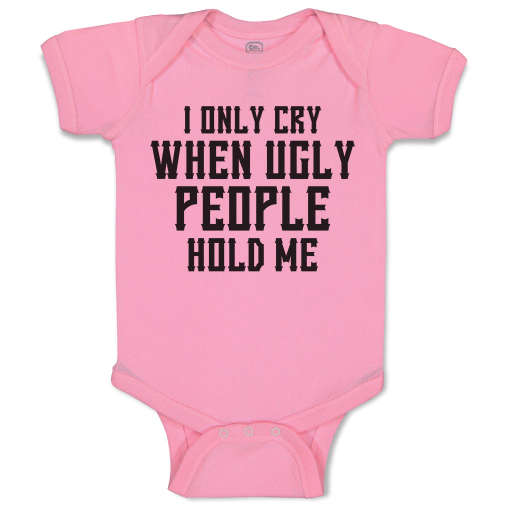 I only Cry When Ugly People Hold Me Funny Dresses For Baby, Newborn Babies  Skirts, Infant Princess Dress, 0-24M Kids Graphic Clothes (Gray Raglan  Dresses, 12-18 Months) 