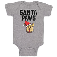 Baby Clothes Santa Paws with Santa Cap on Dog's Head Baby Bodysuits Cotton