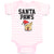 Baby Clothes Santa Paws with Santa Cap on Dog's Head Baby Bodysuits Cotton