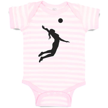 Baby Clothes Silhouette Girl Playing Throw Ball Baby Bodysuits Boy & Girl Cotton