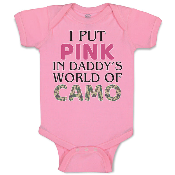 Baby Clothes I Put Pink in Daddy's World of Camo Baby Bodysuits Cotton