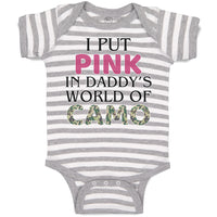 Baby Clothes I Put Pink in Daddy's World of Camo Baby Bodysuits Cotton